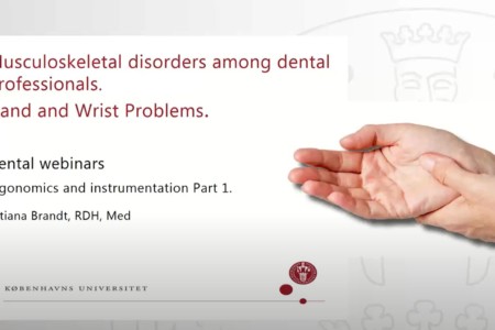 Ergonomics webinar poster with hand